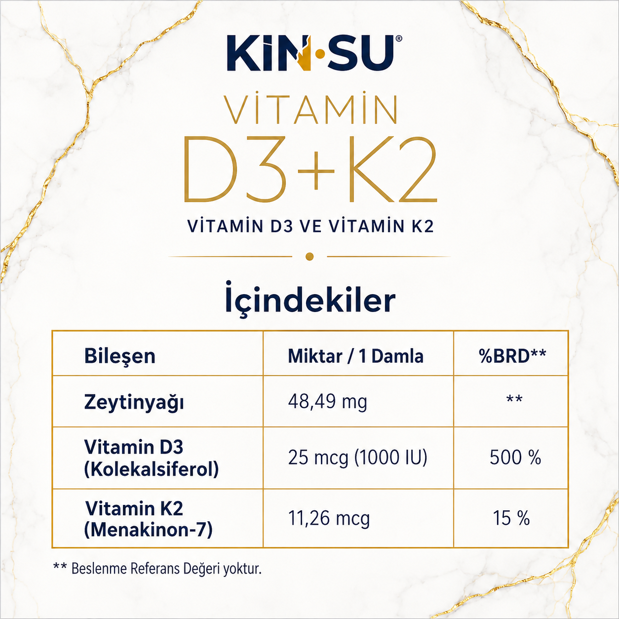 KİN•SU Vitamin D3+K2