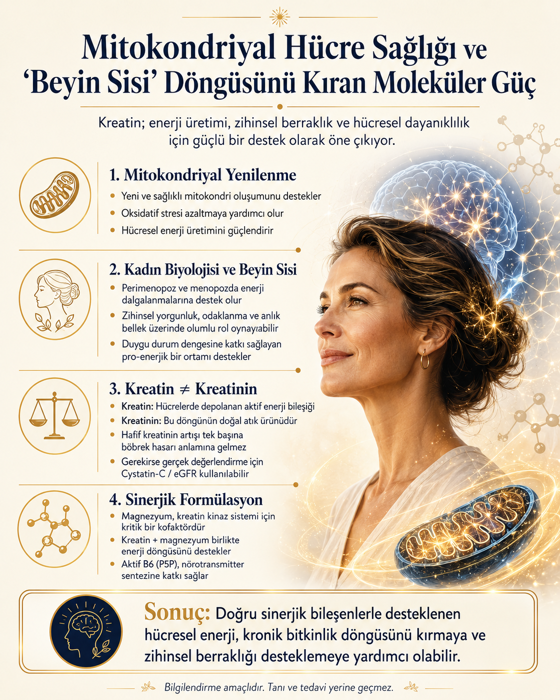Mitokondriyal Hücre Sağlığı ve "Beyin Sisi" Döngüsünü Kıran Moleküler Güç